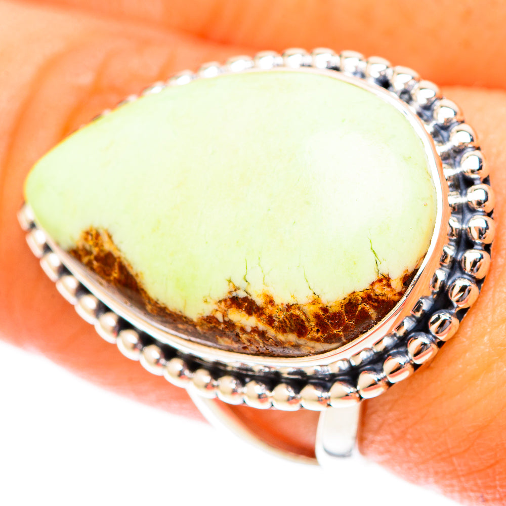 Lemon Chrysoprase Rings handcrafted by Ana Silver Co - RING120030
