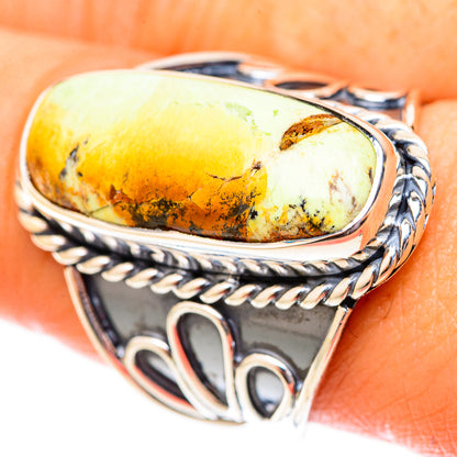 Lemon Chrysoprase Rings handcrafted by Ana Silver Co - RING120032