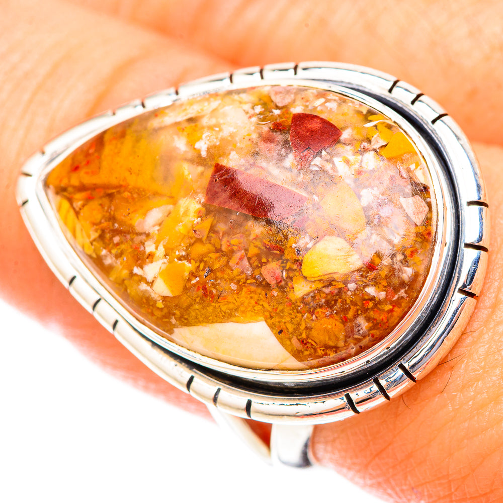 Brecciated Mookaite Rings handcrafted by Ana Silver Co - RING120037