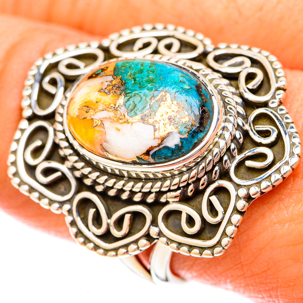 Spiny Oyster Turquoise Rings handcrafted by Ana Silver Co - RING120058