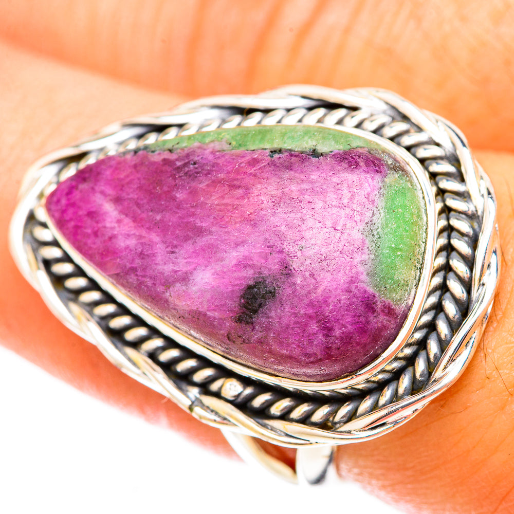 Ruby Zoisite Rings handcrafted by Ana Silver Co - RING120059