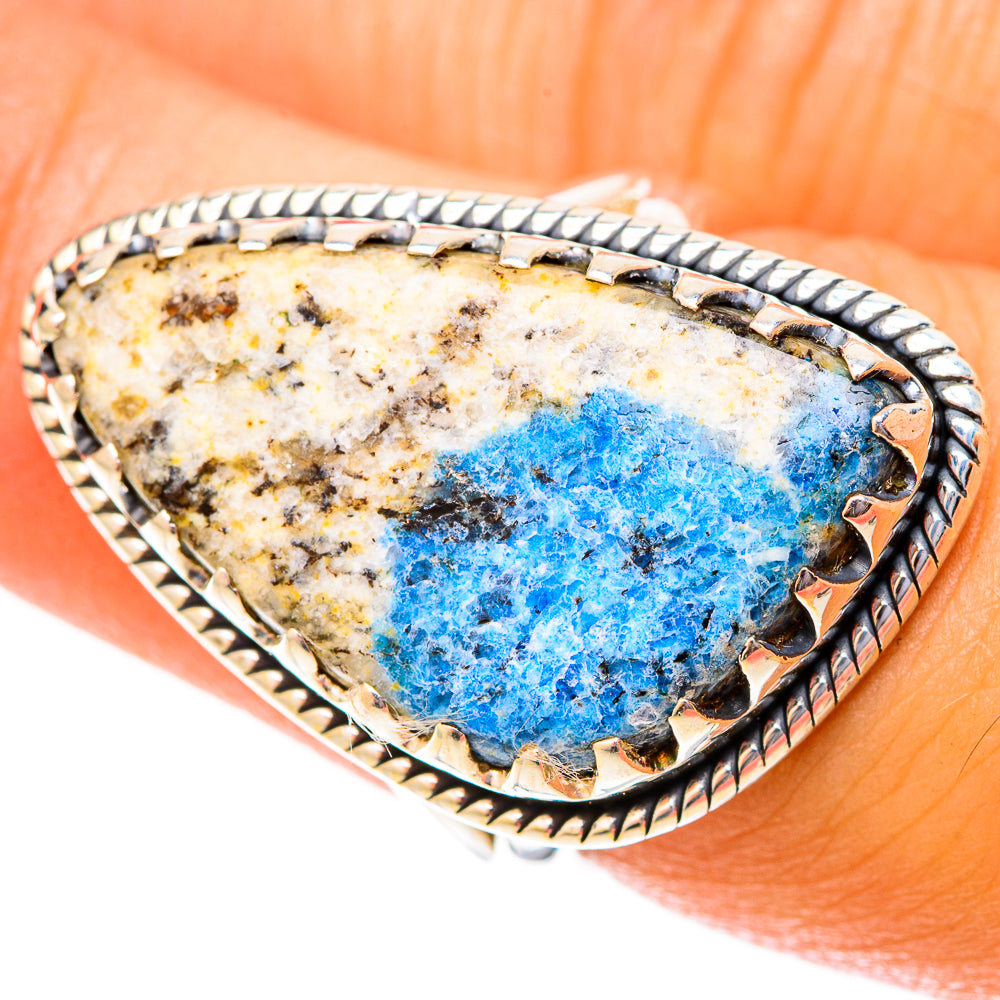 K2 Blue Azurite Rings handcrafted by Ana Silver Co - RING120070