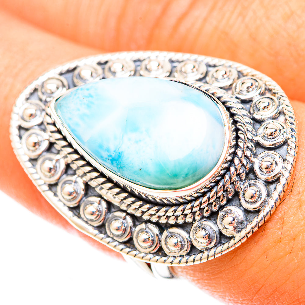 Larimar Rings handcrafted by Ana Silver Co - RING120071
