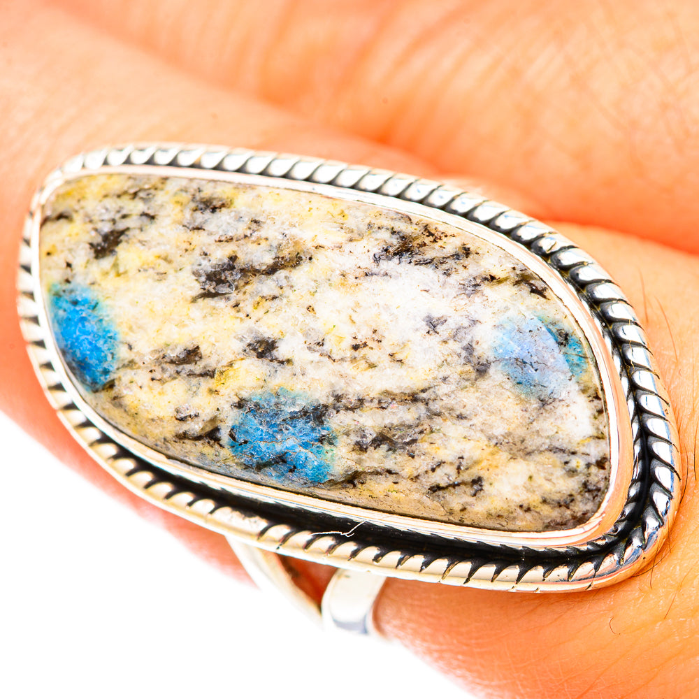 K2 Blue Azurite Rings handcrafted by Ana Silver Co - RING120076