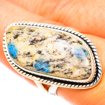 K2 Blue Azurite Rings handcrafted by Ana Silver Co - RING120076