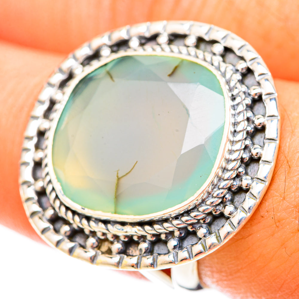 Aqua Chalcedony Rings handcrafted by Ana Silver Co - RING120077