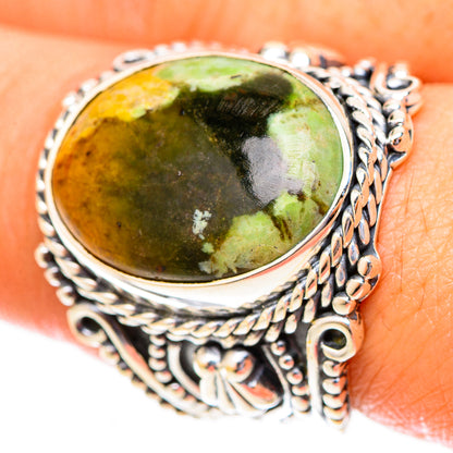 Australian Green Opal Rings handcrafted by Ana Silver Co - RING120078