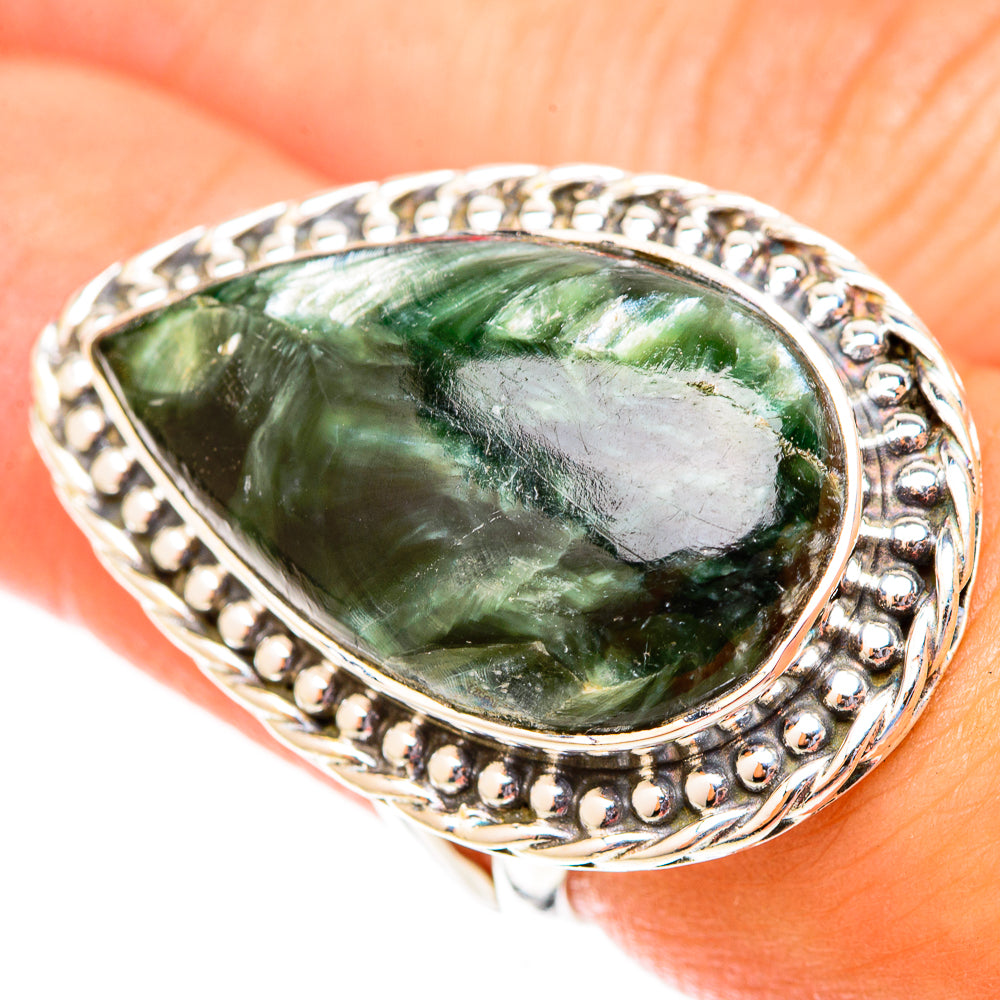 Seraphinite Rings handcrafted by Ana Silver Co - RING120079