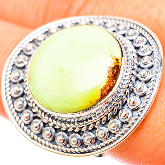 Lemon Chrysoprase Rings handcrafted by Ana Silver Co - RING120081