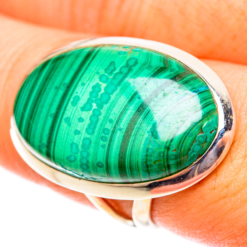 Malachite Rings handcrafted by Ana Silver Co - RING120083