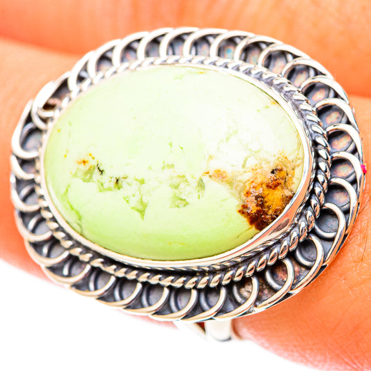 Lemon Chrysoprase Rings handcrafted by Ana Silver Co - RING120084