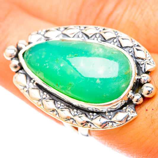 Chrysoprase Rings handcrafted by Ana Silver Co - RING120087