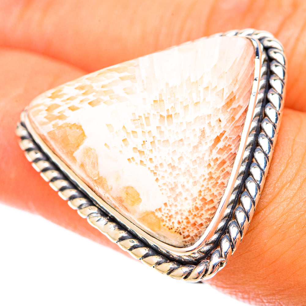 Scolecite Rings handcrafted by Ana Silver Co - RING120092