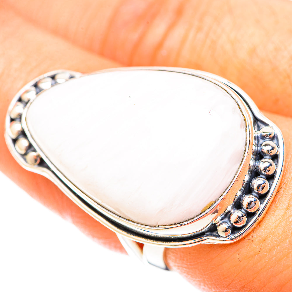Rainbow Moonstone Rings handcrafted by Ana Silver Co - RING120108