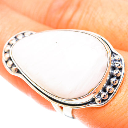 Rainbow Moonstone Rings handcrafted by Ana Silver Co - RING120108