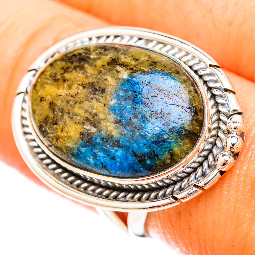 K2 Blue Azurite Rings handcrafted by Ana Silver Co - RING120109