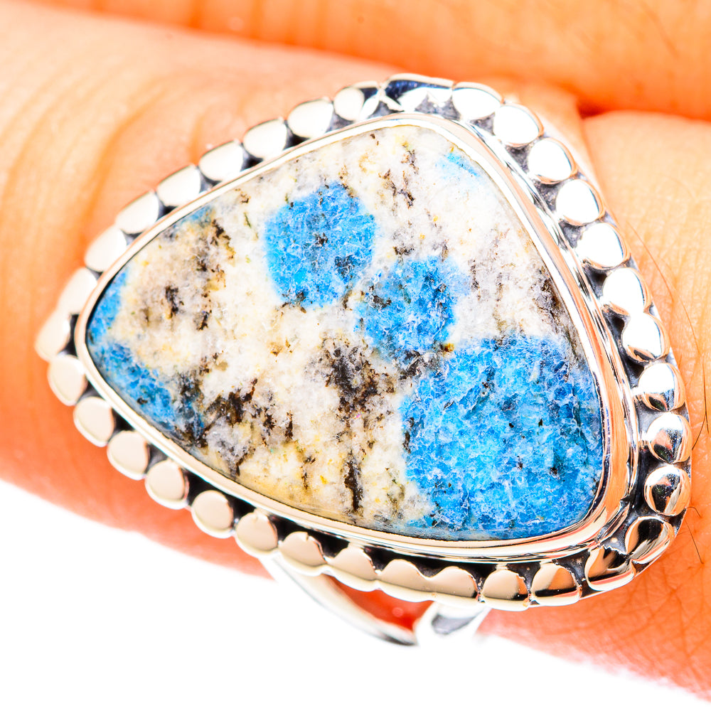 K2 Blue Azurite Rings handcrafted by Ana Silver Co - RING120112