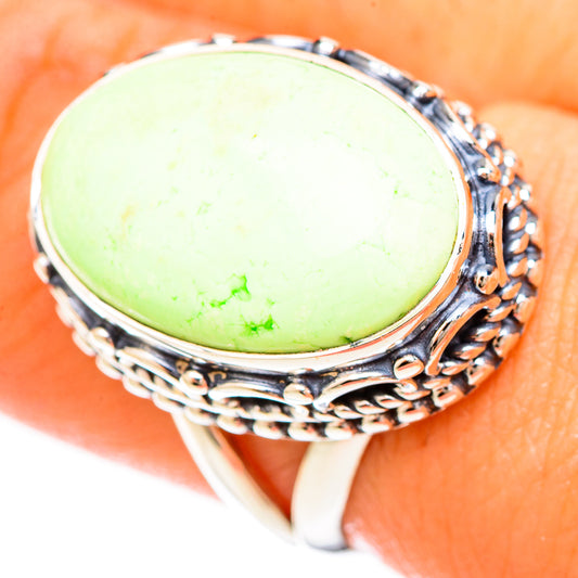 Lemon Chrysoprase Rings handcrafted by Ana Silver Co - RING120115