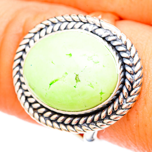Lemon Chrysoprase Rings handcrafted by Ana Silver Co - RING120119