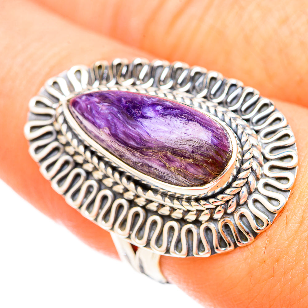 Charoite Rings handcrafted by Ana Silver Co - RING120129