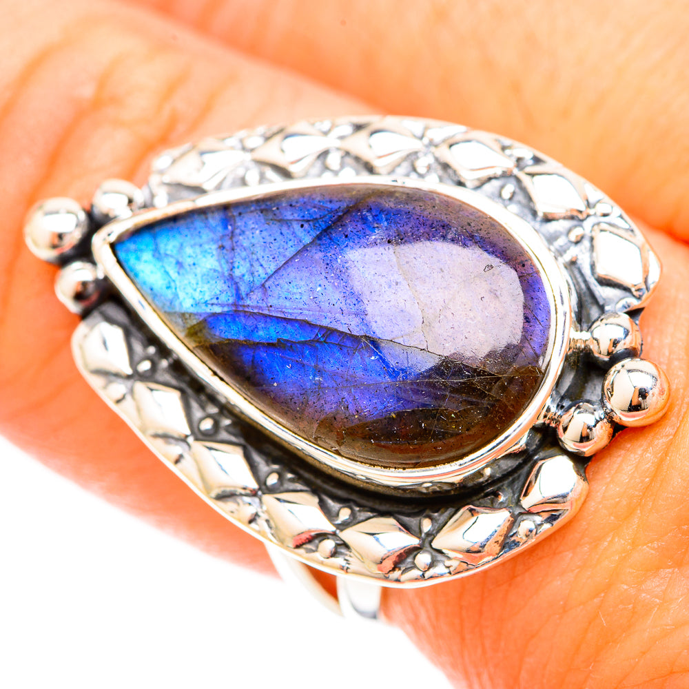 Labradorite Rings handcrafted by Ana Silver Co - RING120143