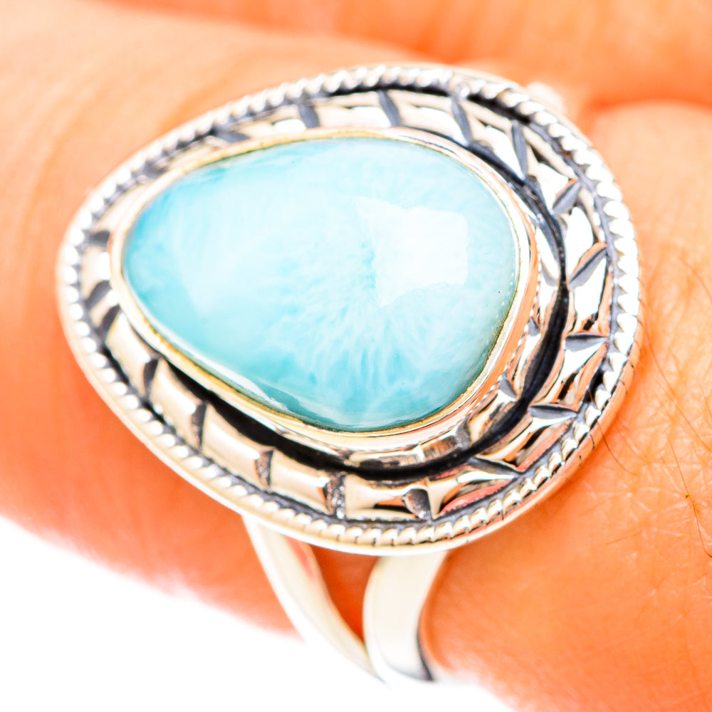 Larimar Rings handcrafted by Ana Silver Co - RING120147
