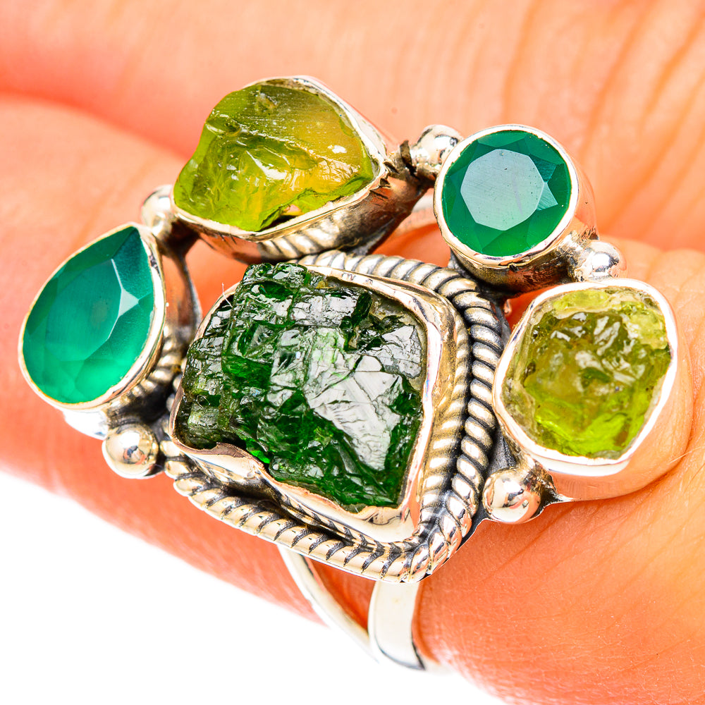 Chrome Diopside Rings handcrafted by Ana Silver Co - RING120149