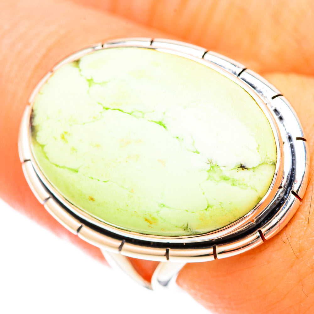 Lemon Chrysoprase Rings handcrafted by Ana Silver Co - RING120153