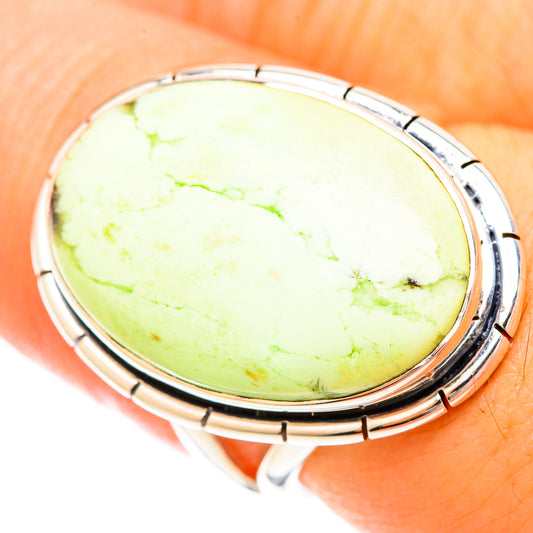 Lemon Chrysoprase Rings handcrafted by Ana Silver Co - RING120153