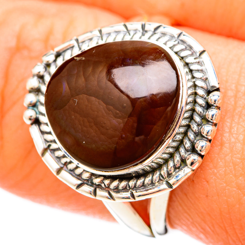 Mexican Fire Agate Rings handcrafted by Ana Silver Co - RING120155