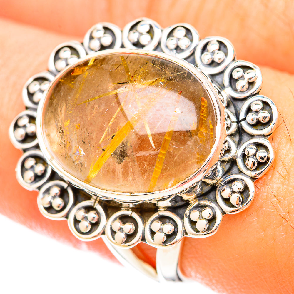 Rutilated Quartz Rings handcrafted by Ana Silver Co - RING120165
