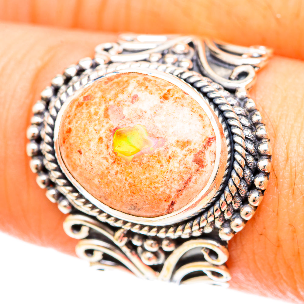 Mexican Fire Opal Rings handcrafted by Ana Silver Co - RING120173