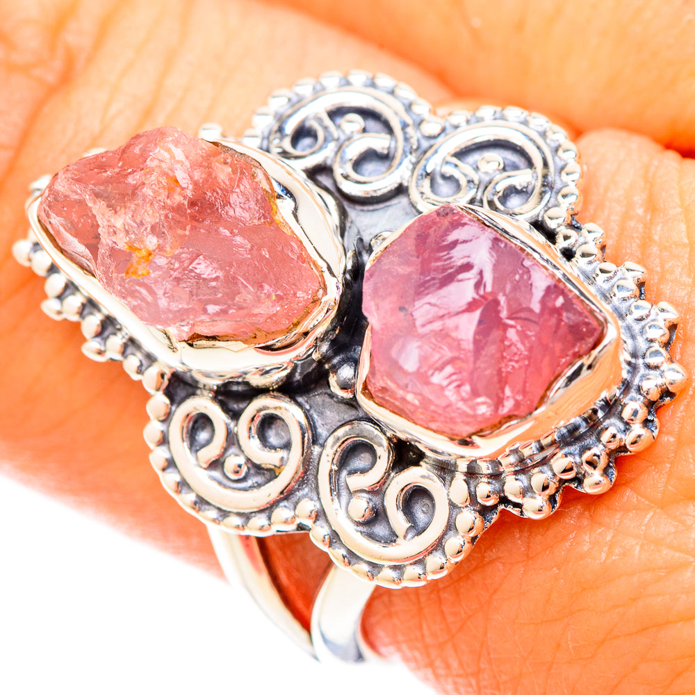 Rose Quartz Rings handcrafted by Ana Silver Co - RING120192