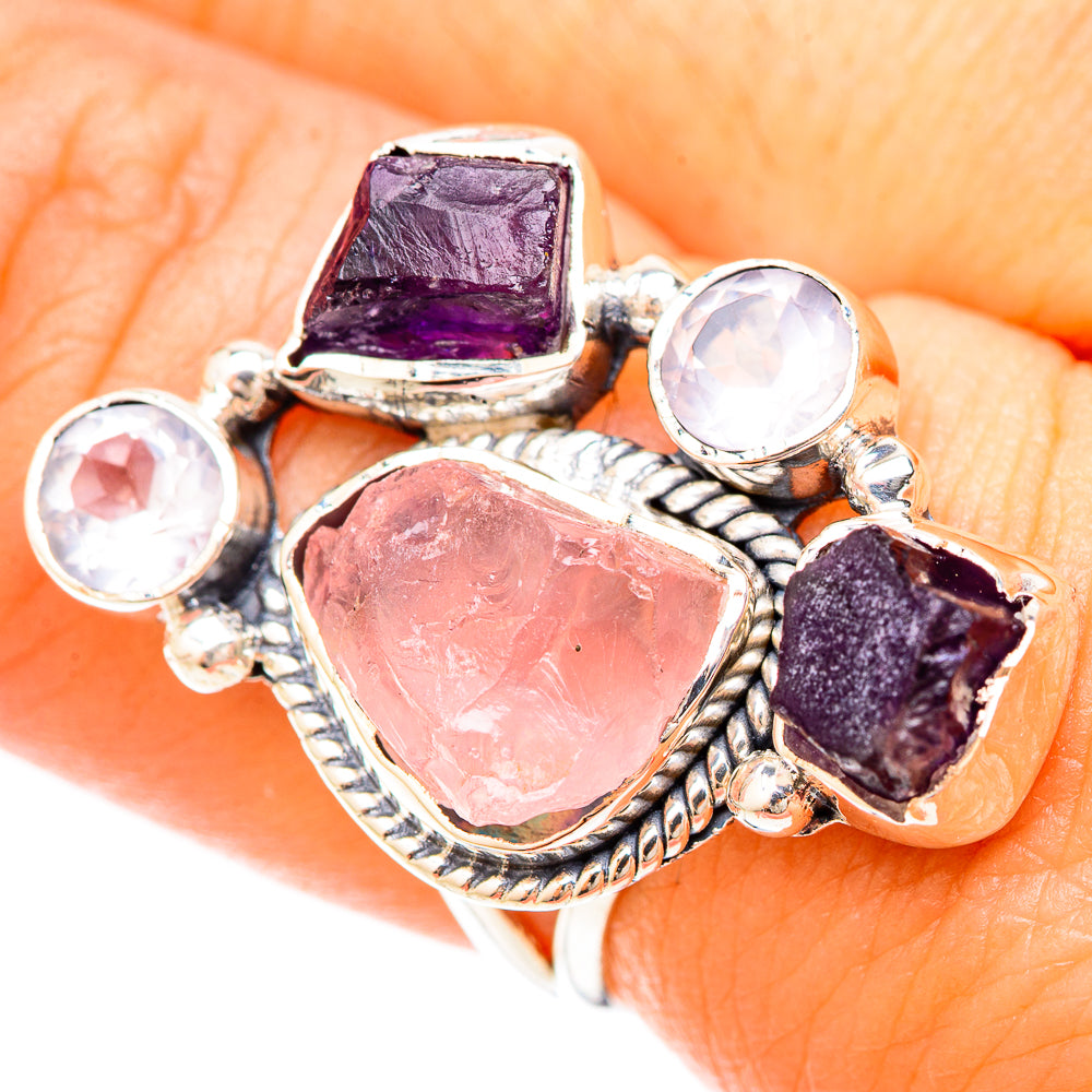 Rose Quartz Rings handcrafted by Ana Silver Co - RING120204