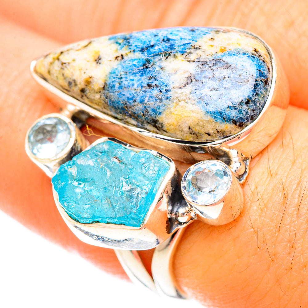 K2 Blue Azurite Rings handcrafted by Ana Silver Co - RING120210