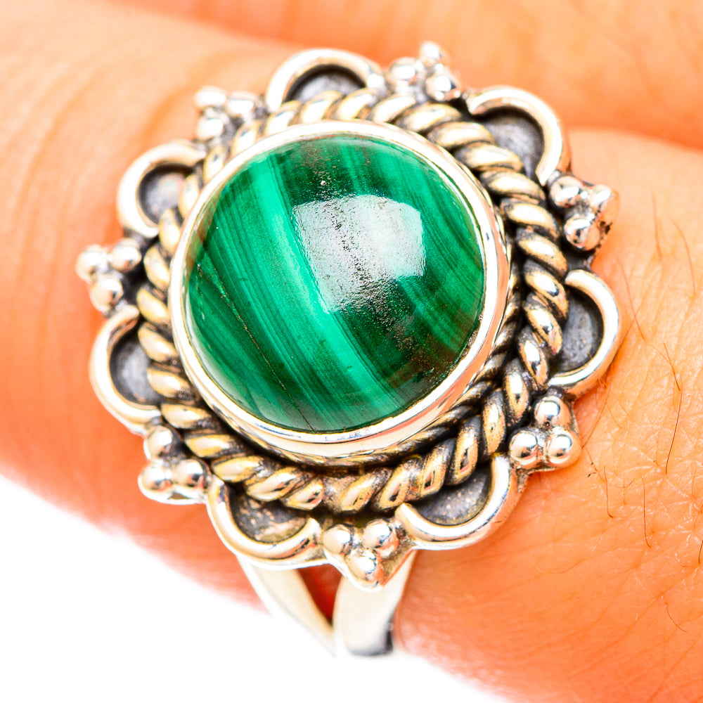 Malachite Rings handcrafted by Ana Silver Co - RING120214