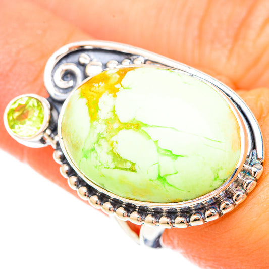 Lemon Chrysoprase Rings handcrafted by Ana Silver Co - RING120217