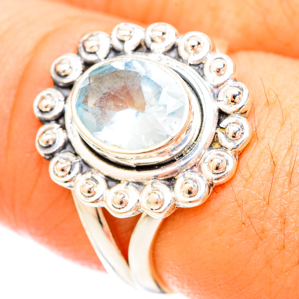 Blue Topaz Rings handcrafted by Ana Silver Co - RING120245