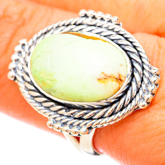 Lemon Chrysoprase Rings handcrafted by Ana Silver Co - RING120246