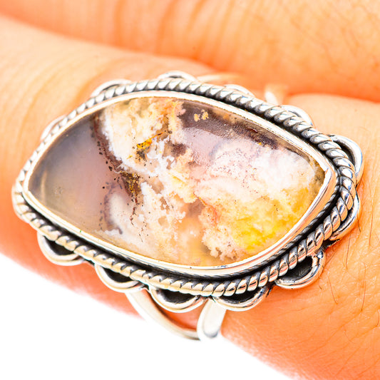 Plume Agate Rings handcrafted by Ana Silver Co - RING120255