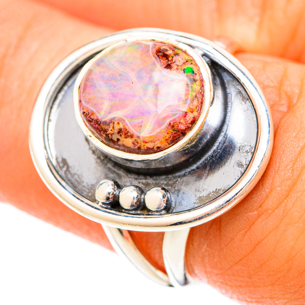 Mexican Fire Opal Rings handcrafted by Ana Silver Co - RING120272
