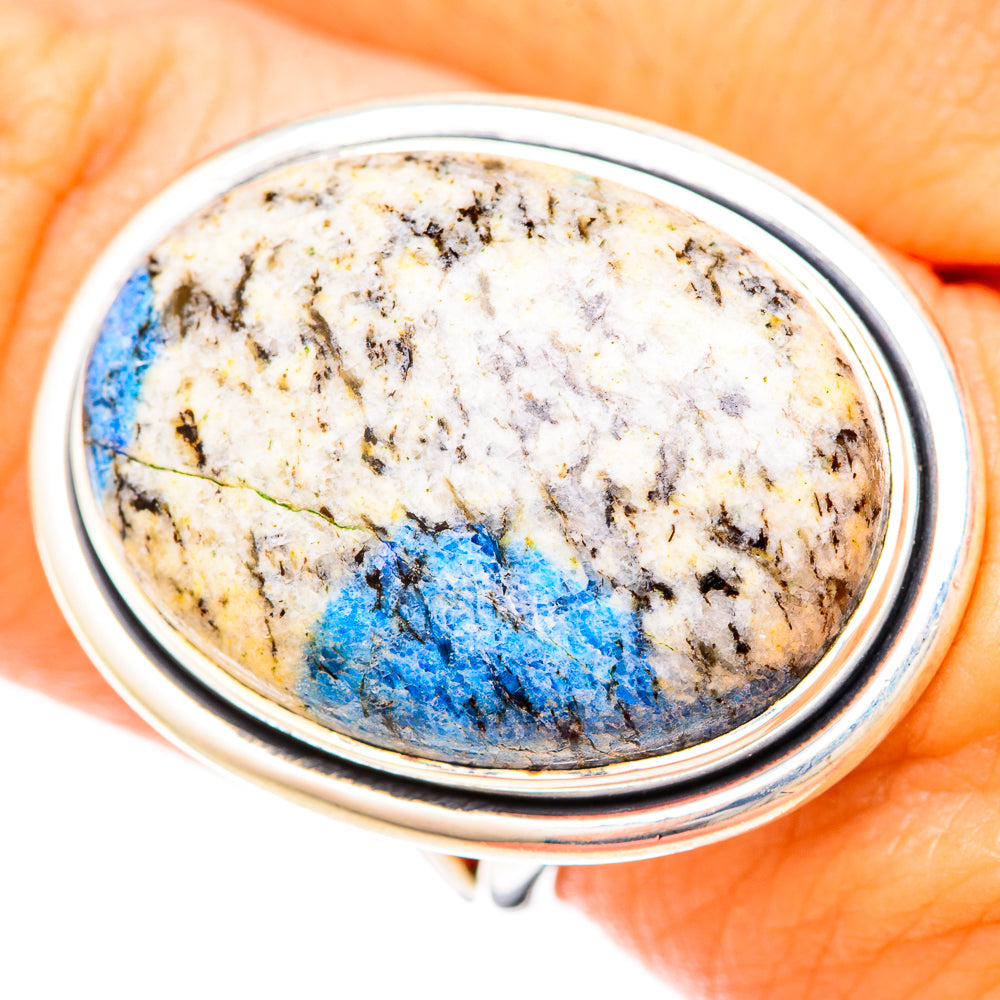 K2 Blue Azurite Rings handcrafted by Ana Silver Co - RING120277
