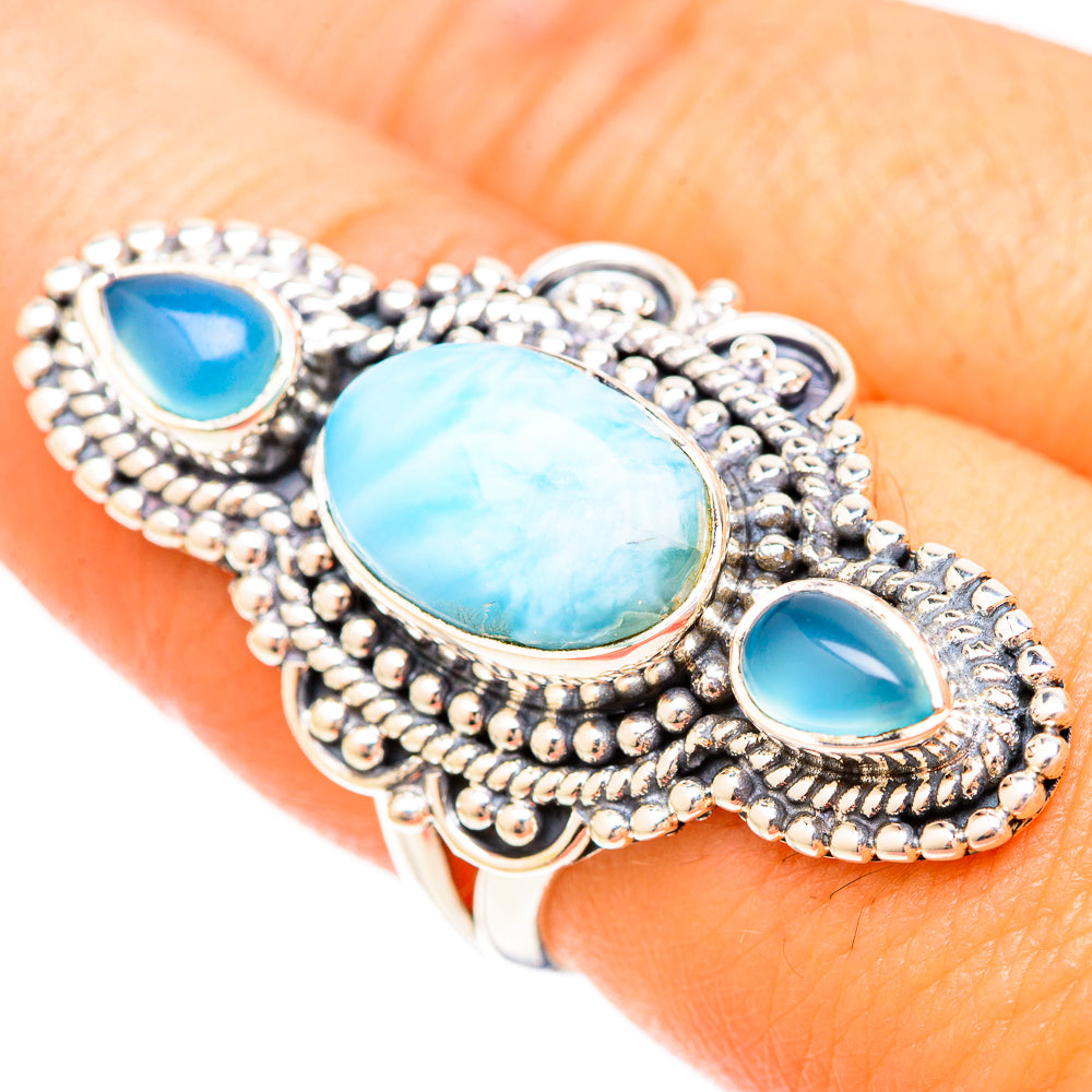 Larimar Rings handcrafted by Ana Silver Co - RING120280