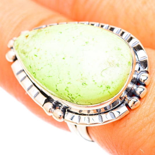 Lemon Chrysoprase Rings handcrafted by Ana Silver Co - RING120285