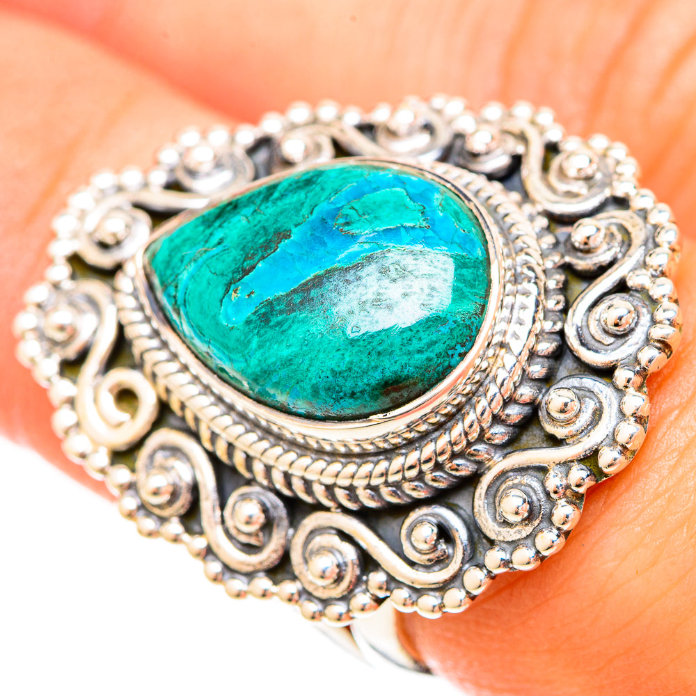 Chrysocolla Rings handcrafted by Ana Silver Co - RING120290