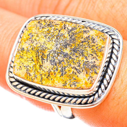Germany Psilomelane Dendrite Rings handcrafted by Ana Silver Co - RING120291