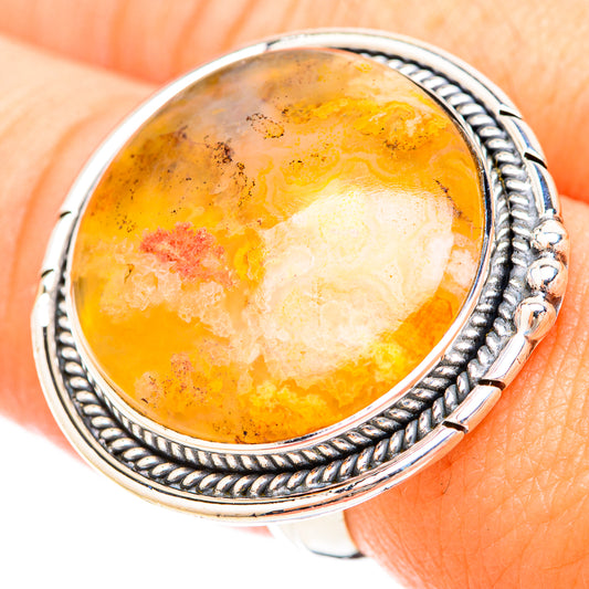 Plume Agate Rings handcrafted by Ana Silver Co - RING120294