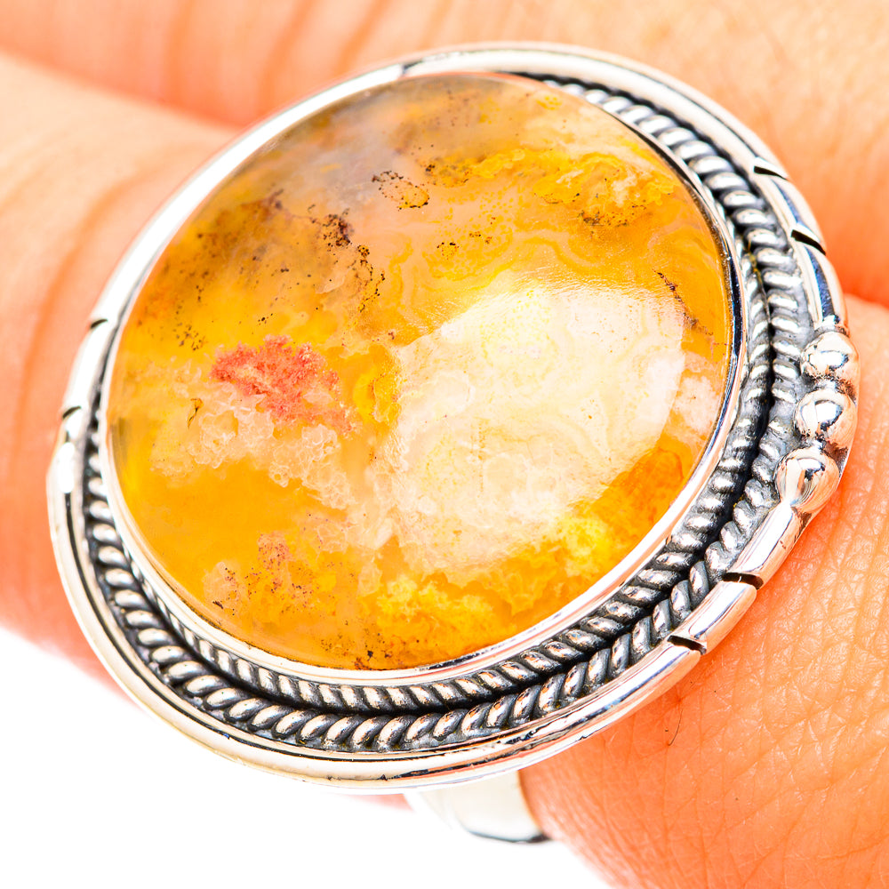 Plume Agate Rings handcrafted by Ana Silver Co - RING120294
