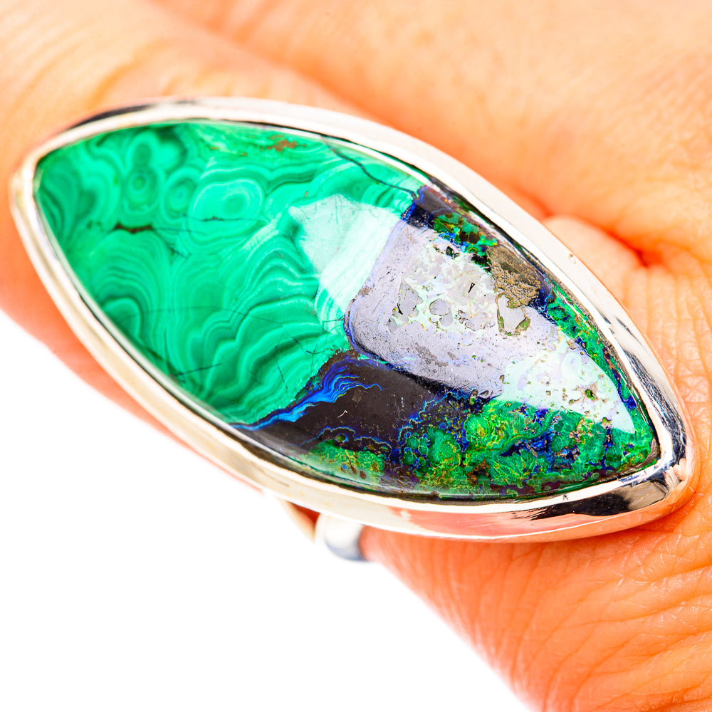 Malachite In Chrysocolla Rings handcrafted by Ana Silver Co - RING120318