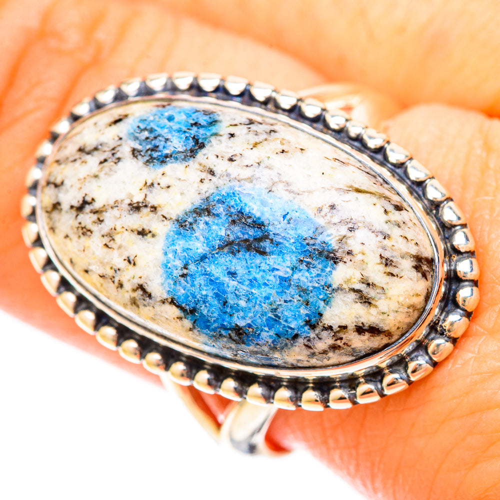 K2 Blue Azurite Rings handcrafted by Ana Silver Co - RING120328